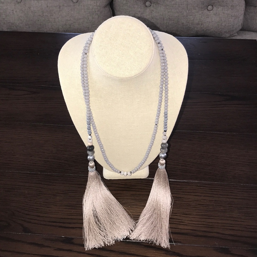 Bead tassel necklace